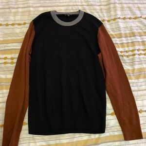 Black and Brown Long Sleeve crew neck Sweater